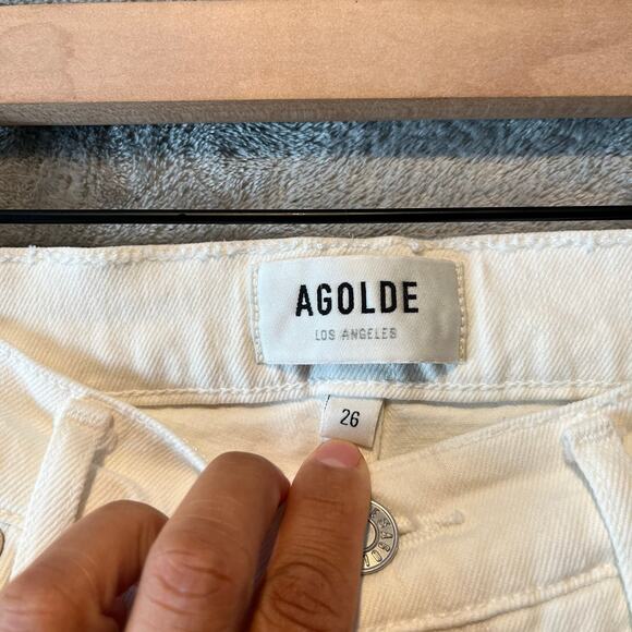 AGOLDE Toni Mid Rise Straight Leg Jeans Size 26 White - Picture 7 of 7
